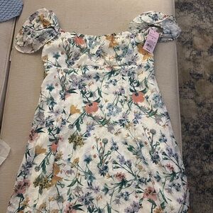 Target Floral Puff Sleeve Mini Dress - Multicolor